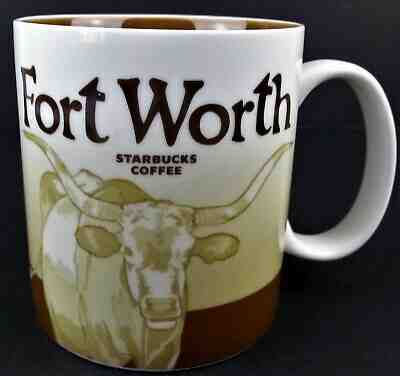 Starbucks Collector Series Coffee Mug 2010 Fort Worth 16oz DAMAGED Longhorn TX - Sold on eBay May, 5th 2019 for $17.50