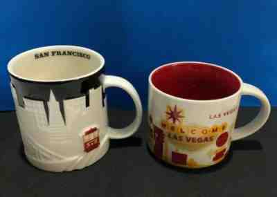 Starbucks Mug Lot San Francisco Relief Skyline & Las Vegas You Are Here Clean - Sold on eBay May, 7th 2019 for $24.99