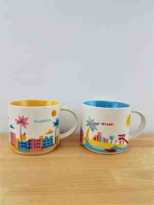 Starbucks Florida and Miami You Are Here Coffee Mugs- Set of 2 - Sold on eBay May, 5th 2019 for $20.00