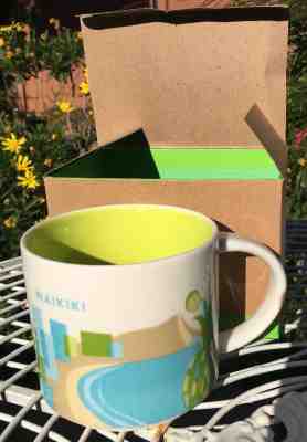 NIB 14oz STARBUCKS WAIKIKI 'You Are Here' Mug Cup MINT (see other Sbux items!)  - Sold on eBay May, 3rd 2019 for $18.99