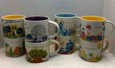Set of 8 Starbucks You Are Here Mugs Disney Animal Kingdom EPCOT Hollywood Magic - Sold on eBay Apr, 29th 2019 for $198.00