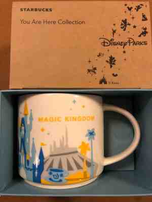 STARBUCKS Coffee Disney World Parks MAGIC KINGDOM You Are Here MUG yellow grey - Sold on eBay Apr, 30th 2019 for $35.00