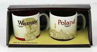 Set of 2 STARBUCKS Warsaw and Poland Icon Demitasse Expresso Mugs 3 oz / 89 ml - Sold on eBay May, 7th 2019 for $17.00