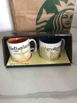 NEW!  Starbucks Global Icon Demitasse Mugs 3 oz. Amsterdam & Netherlands 2012 - Sold on eBay May, 3rd 2019 for $33.99