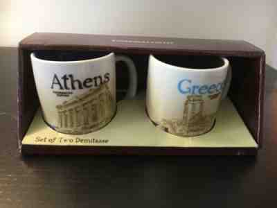 NIB STARBUCKS 2012 Athens & Greece Set Of Two Demitasse Mugs 3 Oz. - Sold on eBay May, 7th 2019 for $25.00