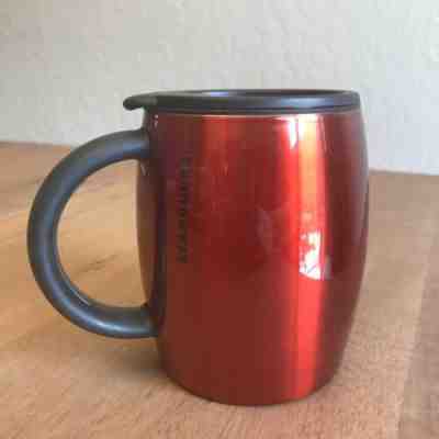 STARBUCKS 2012 Stainless Steel RED Barrel Mug 14 oz Double Walled Insulated - Sold on eBay May, 4th 2019 for $20.00