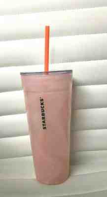 Starbucks Blown Glass Pink Marble Swirl Double Wall Venti Tumbler 20oz. w/ Straw - Sold on eBay May, 11th 2019 for $59.99