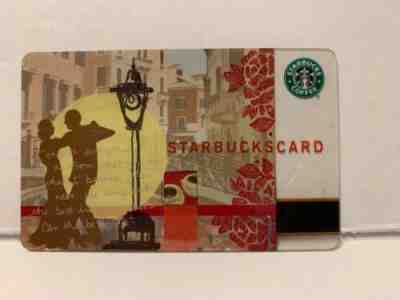Starbucks Card - RARE 2004 Italian Lamp Post Dance Valentines Starbucks Card! - Sold on eBay May, 9th 2019 for $5.50