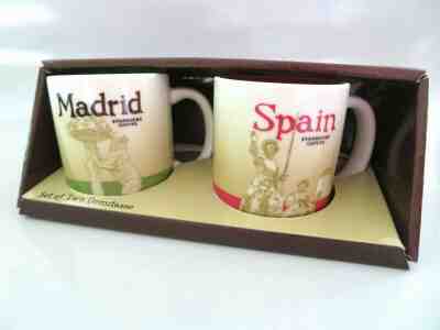 NEW SET 2 STARBUCKS DEMITASSE MADRID SPAIN COFFEE ESPRESSO CUPS MUGS, 2-3 OZ - Sold on eBay Apr, 24th 2019 for $32.99