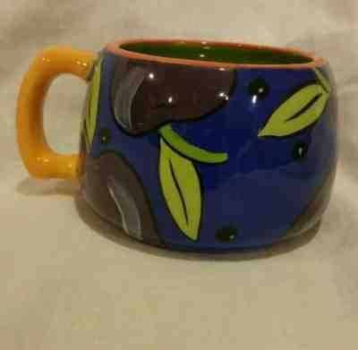 2006 Starbucks PeFi Costa Rica Royal Blue ART Coffee Cup Plum Fruit Mug 12 Oz - Sold on eBay May, 8th 2019 for $14.99