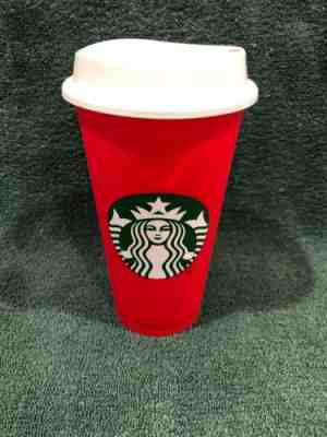 STARBUCKS 2018 Red Reusable Cup 16 oz Plastic Coffee Holiday Limited Edition - Sold on eBay May, 12th 2019 for $9.55