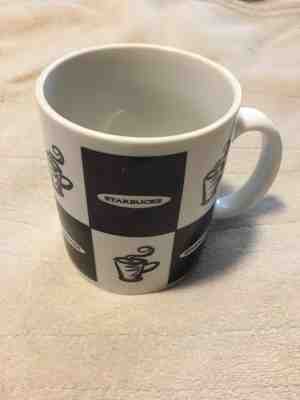 Starbucks By Jackal Designs 1995 Black White Checkered Mug Coffee Cup - Sold on eBay Apr, 25th 2019 for $8.99