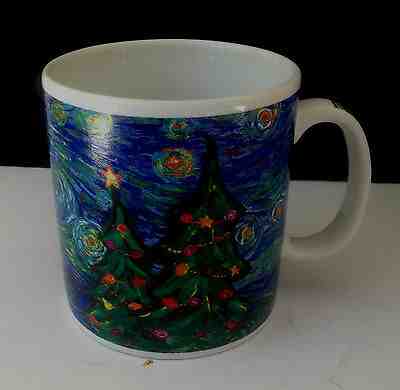 STARBUCKS 2000 BARISTA VAN GOGH STARRY NIGHT CHRISTMAS TREE COFFEE MUG - Sold on eBay May, 10th 2019 for $19.99