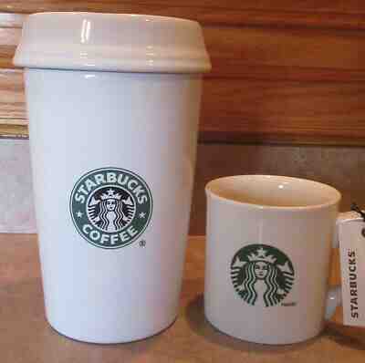 STARBUCKS 2000 BARISTA CERAMIC TO GO CUP COFFEE CANISTER MERMAID LOGO W/ TAG - Sold on eBay Apr, 28th 2019 for $18.99