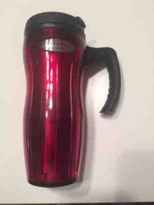 Starbucks Coffee Mug Cup Tumbler Red Black Insulated Barista 16 Oz 2002  - Sold on eBay May, 7th 2019 for $6.99