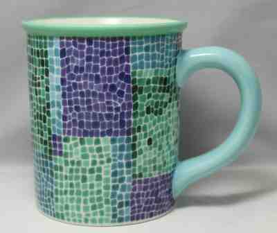 Starbucks Barista 2002 Mosaic Tile Design Blue Green Purple Large Coffee Mug - Sold on eBay Apr, 14th 2019 for $24.99