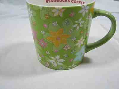 2005 Starbucks Spring Floral Flower Green Ceramic Coffee Mug  - Sold on eBay May, 11th 2019 for $12.44