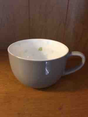 Starbucks 2005 Tea Cup Coffee Mug Taupe with Blue Polka Dots Leaf inside 12 oz - Sold on eBay May, 10th 2019 for $5.00