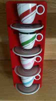 Starbucks Holiday 2007 Demitasse Cup and Saucer Set of Four Christmas Peppermint - Sold on eBay May, 11th 2019 for $15.00