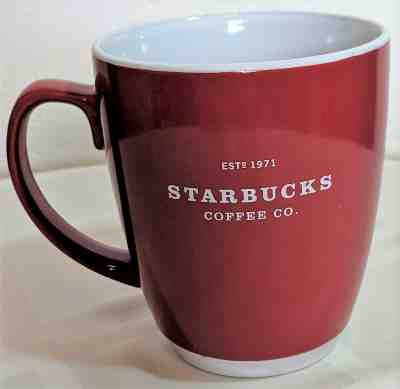 Starbucks Coffee Mug 2008 16 fl oz Red with White Logo Lettering - Sold on eBay May, 11th 2019 for $5.00