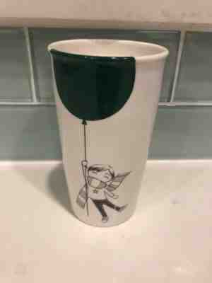 Starbucks Ceramic Travel Mug Boy Floating With Green Balloon 2014 12oz No Lid - Sold on eBay May, 6th 2019 for $5.00