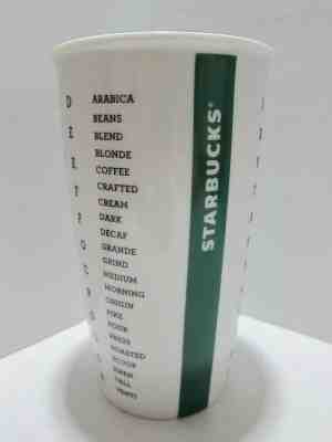 2016 Starbucks Word Search Ceramic Tumbler Mug Travel Cup w Lid 12 fl oz. - Sold on eBay May, 11th 2019 for $6.95