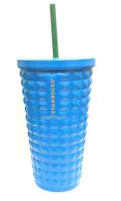 NEW 2016 Starbucks Blue Cold Cup Studded Mug Tumbler 16 fl oz Stainless Steel  - Sold on eBay May, 8th 2019 for $24.85