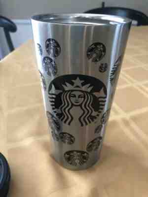Starbucks 2017 Black/Silver Stainless Steel Tumbler Siren Mermaid Travel Mug LN - Sold on eBay May, 11th 2019 for $13.50
