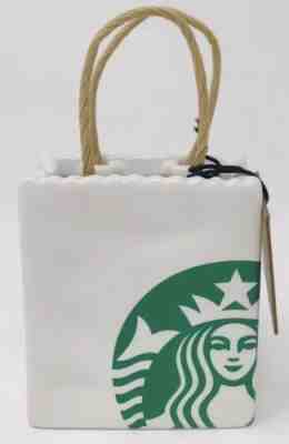 NWT Starbucks 2018 Christmas Ceramic Starbuck's Bag Ornament / Gift Card Holder - Sold on eBay May, 9th 2019 for $12.99