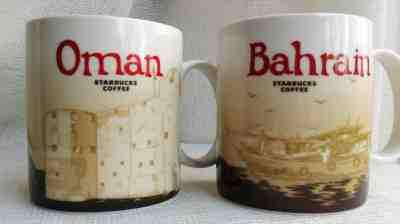 Starbucks Bahrain Oman 16oz Global Icon Series Travel the World 2 Coffee Mugs - Sold on eBay Apr, 25th 2019 for $42.99
