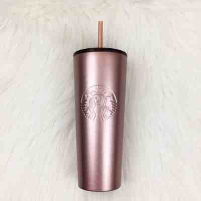 New Starbucks Rose Gold Stainless Steel Cold Cup Venti Tumbler 24oz Sold Out - Sold on eBay May, 11th 2019 for $28.00