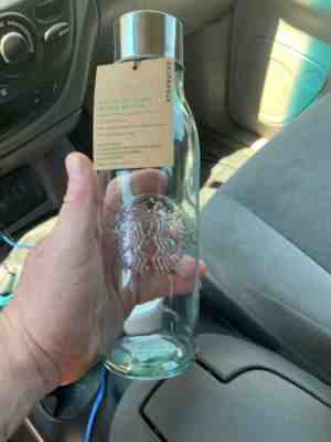 Brand New Starbucks 20oz Recycled Glass Bottle Stainless Steel Lid Made In Spain - Sold on eBay May, 10th 2019 for $29.99