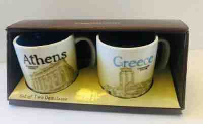 NIB STARBUCKS 2012 Athens & Greece Set Of Two Demitasse Mugs 3 Oz. - Sold on eBay Apr, 26th 2019 for $35.75