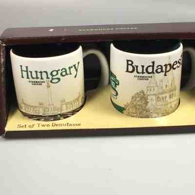 starbucks Hungary Budapest 2 demitasse cups collectible mugs gift for mom - Sold on eBay May, 3rd 2019 for $33.00