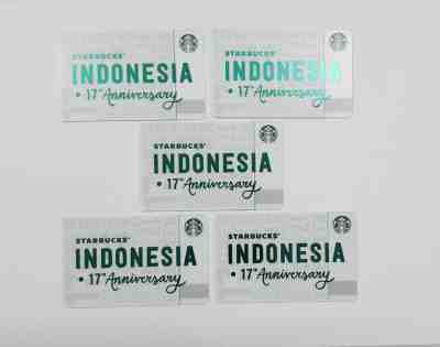 Starbucks Card Indonesia 2019 - Indonesia 17th Anniversary Lot of 5 cards - Sold on eBay May, 10th 2019 for $40.00