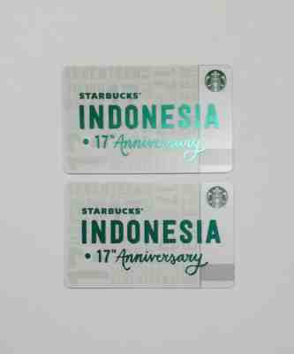 Starbucks Card Indonesia 2019 - Indonesia 17th Anniversary Lot of 2 cards - Sold on eBay May, 9th 2019 for $20.00
