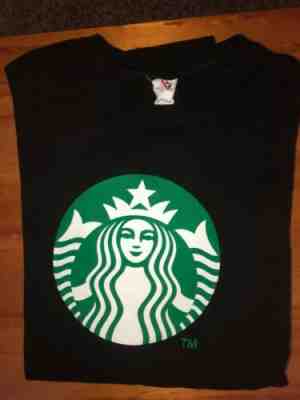 Vintage Starbucks Coffee Black Shirt Cotton Mermaid Original Green Logo L - Sold on eBay Apr, 25th 2019 for $8.00