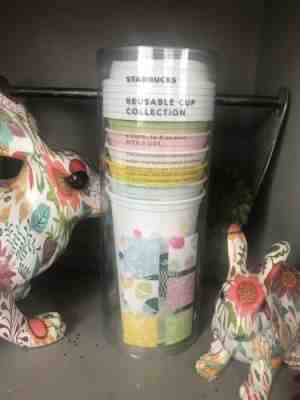 Lot of 6 Starbucks 16 oz Grande Reusable Travel To Go Cups Spring Easter - Sold on eBay May, 7th 2019 for $24.09