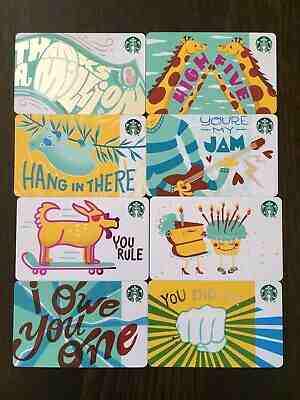 Canada Series Starbucks "RECYCLABLE CARD 2019 SET" (8) Gift Cards - New No Value - Sold on eBay May, 10th 2019 for $6.00