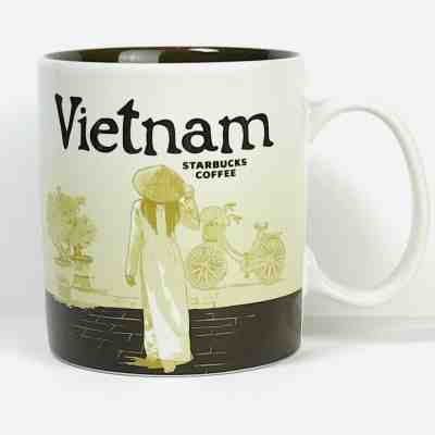 Starbucks Global Icon 2 Vietnam Mug Ao Dai Ha Long Bay Brown Coffee Rare  - Sold on eBay May, 7th 2019 for $44.99