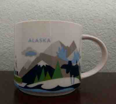 Starbucks Alaska Mug  You Are Here   2013  14 oz Coffee Moose/Whale - Sold on eBay May, 11th 2019 for $29.99