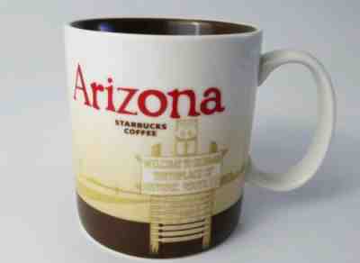 Starbucks Arizona Icon Coffee Cup Mug 2011 Route 66 Seligman Brown White 16oz - Sold on eBay May, 11th 2019 for $18.95