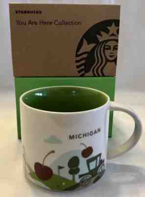 STARBUCKS COFFEE MUG You Are Here MICHIGAN 14 oz NEW IN BOX Traverse City Cherry - Sold on eBay May, 4th 2019 for $19.90