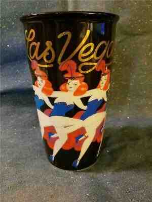 NEW Starbucks LAS VEGAS Nevada Showgirls Ceramic Tumbler Mug w/ Lid 12 oz