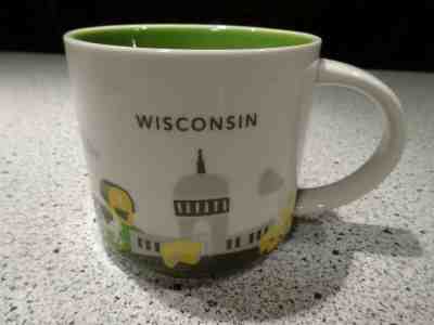 YOU ARE HERE Starbucks Coffee Mug Wisconsin YAH 14 oz CAPITOL DAIRY COWS CHEESE - Sold on eBay May, 1st 2019 for $11.00