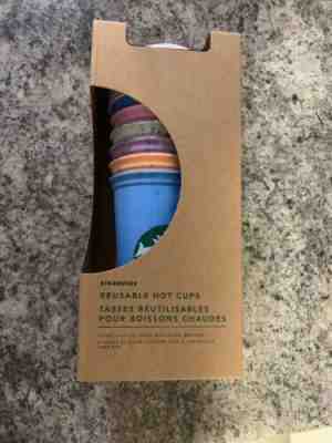 LIMITED Starbucks Reusable Hot Cups NOT Color Changing Variety 6 packs In Hand - Sold on eBay May, 15th 2019 for $26.40
