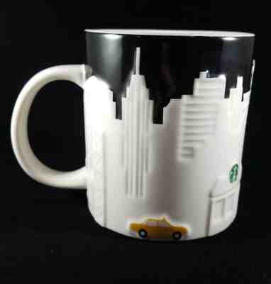 Starbucks New York City taxi Collector series skyline coffee mug relief  2012 - Sold on eBay May, 1st 2019 for $19.97