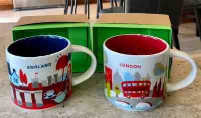 2 Starbucks London & England UK You are Here YAH Collector Mugs *Free Shipping* - Sold on eBay May, 14th 2019 for $76.49