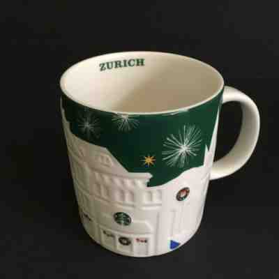 STARBUCKS ZURICH - 2015 Christmas Edition Green Relief City Mug  Switzerland - Sold on eBay May, 13th 2019 for $39.50