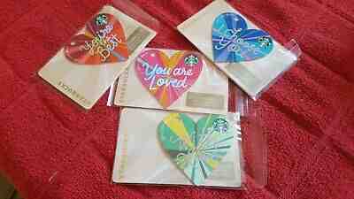 STARBUCKS Valentine's Day 2018 CHINA Die Cut Heart Gift Cards NEW PIN Covered - Sold on eBay May, 14th 2019 for $5.55